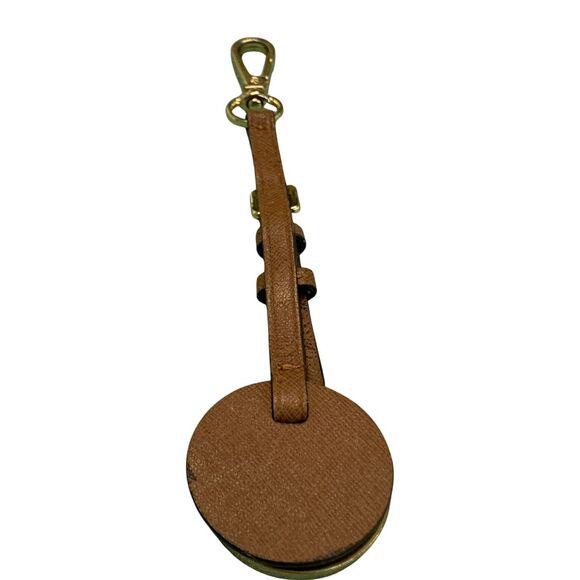 Michael Kors Bag Charm Round Leather and Gold Tone Logo with Leather Belt Buckle - Picture 5 of 8